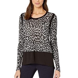 MICHAEL Michael Kors Cheetah Woven Long Sleeve Top